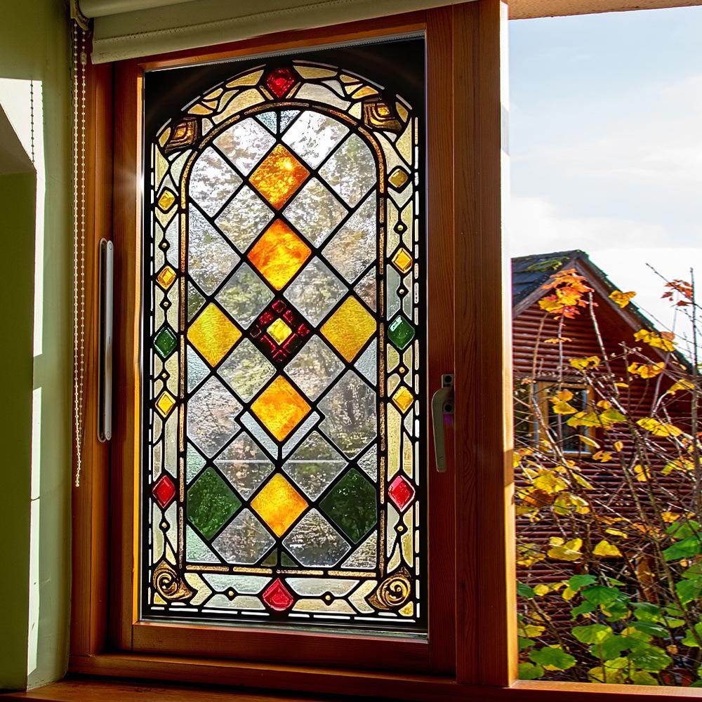 Creative Diamond-shaped Grid Home Glass Window Beautification and Decoration Electrostatic Window Stickers