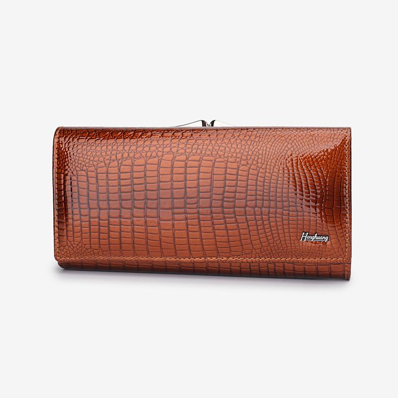 Alligator Womens Wallets Luxury Patent Crocodile Genuine Leather Ladies Clutch Purse Hasp Long Coin Multifunctional Purses