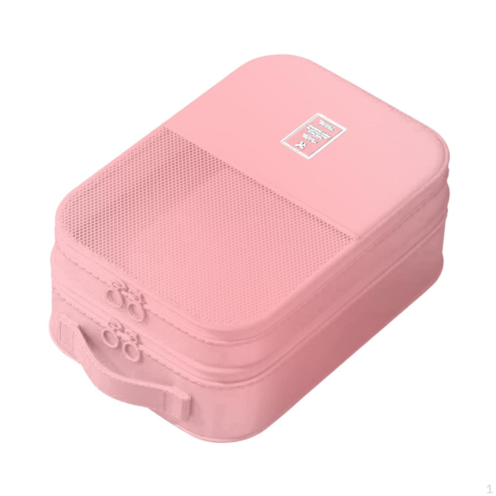 Пылезащитная сумка для переноски обуви вмещает 3 пары органайзера из ткани Оксфорд для гольфа и деловых поездок розовый