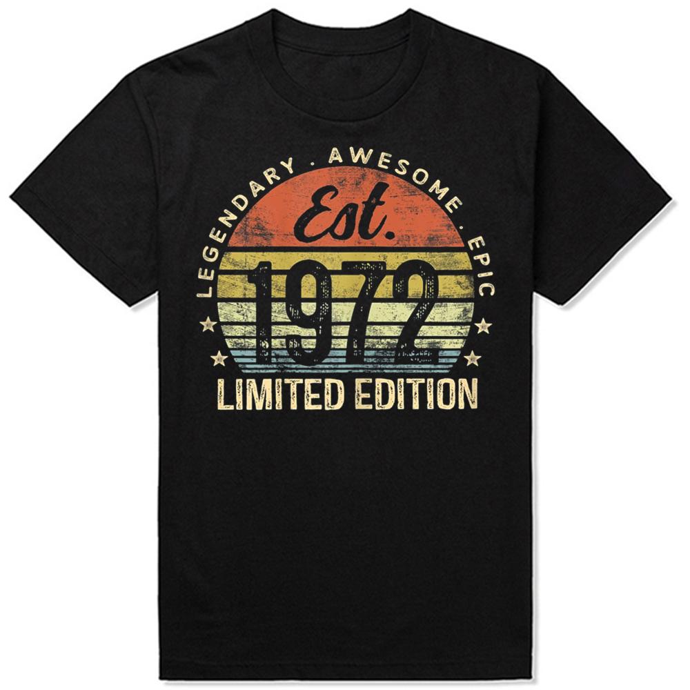 Gevestigd 1972 Limited Edition 54 Jaar Oud 54e Verjaardag T-shirt Katoen Unisex Topjes Mode Unisex Casual Mannen Vaderdagen T-shirt