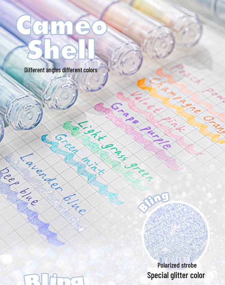 RosyPosy Bling Heart Fluorescent Highlighter Pen for Journaling