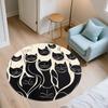 Black & White Cats Pattern Round rug,Carpet Rug for Living Room Bedroom Playroom ,Non-slip Floor Mat,Holiday Gifts and Birthday Gifts.