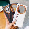 Built-in Wireless Charging Magnetic Ring Case For OPPO Find X7 Ultra and Oppo Find X7 Color-block Dual-Line Protect Cover