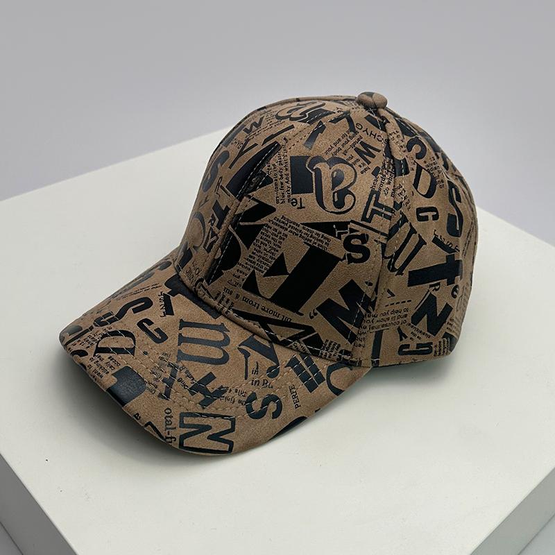 

New Kpop Men Women Baseball Hats Graffiti Letter Vegan Leather Cotton Breathable Street Fashion Solar Sport Hiphop Caps Sunshade 52-60cm