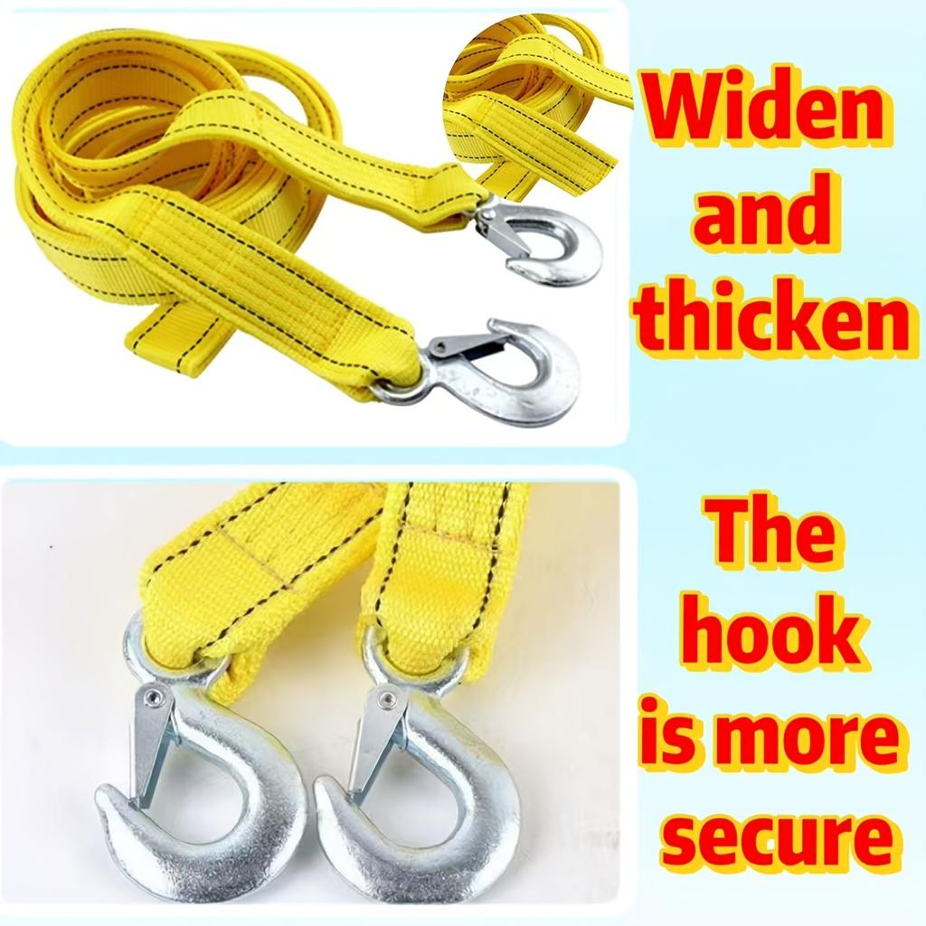 Vysoce odolné přívěsové lano Dvouvrstvý nylon se zesílenými oky a měkkými smyčkami Vhodné pro většinu vozidel, Ideální pro pomoc při nakládání