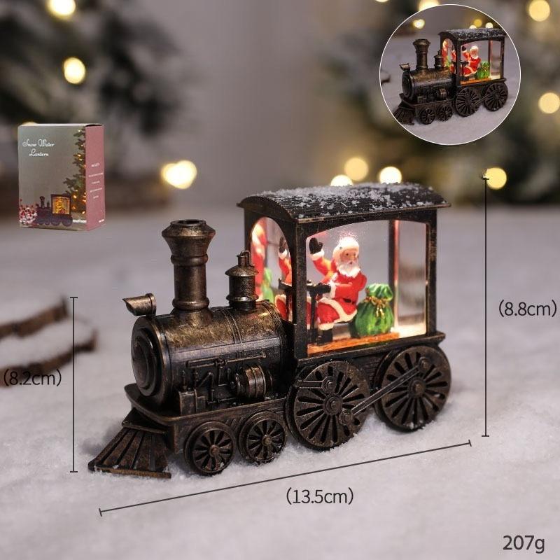 HOMZY Christmas Eve Music Box Gift Charming Water-filled Christmas Train Ornaments with Led Lights Christmas Decorations CrystalBall