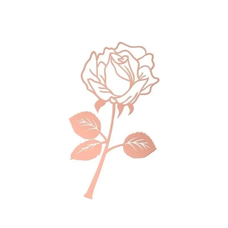 

Креативная закладка в форме розы из нержавеющей стали своими руками, индивидуальный комплект, поздравительная открытка, школьные принадлежности, канцелярские принадлежности, подарок на день рождения rosegold