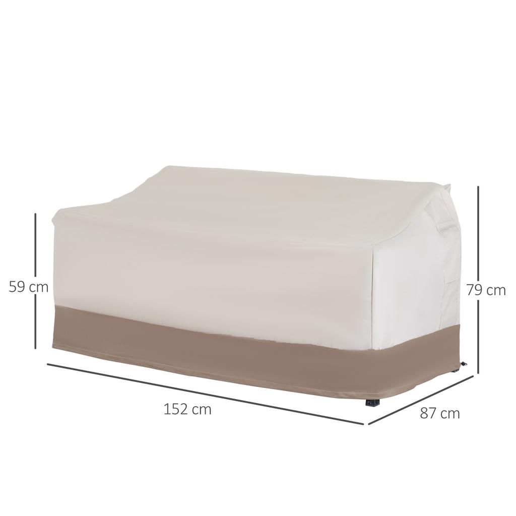 Bench Cover, for 2-3 Seater, Waterproof, 600D Oxford, 152 x 87 x 59/79 cm