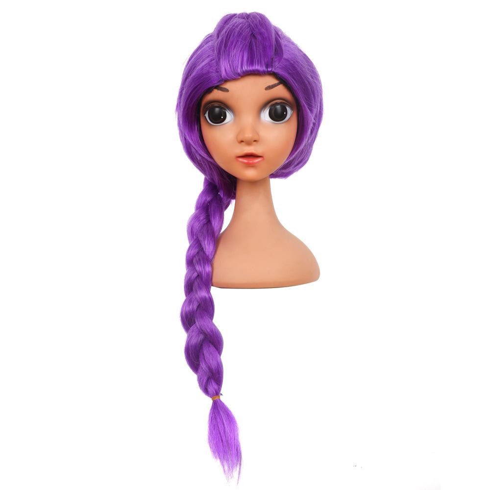 Witch Hunting Group Full Wig, Kids Integrated Wig With Braid And Single Ponytail