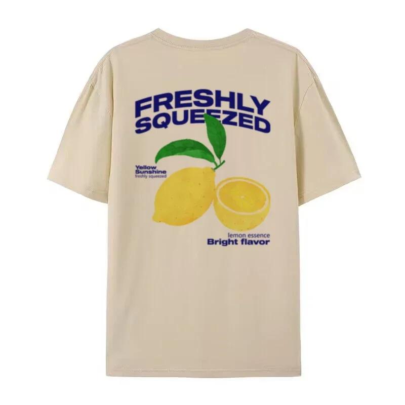 

Lemon Citrus Back Print TShirt 90s Retro Oversized Cute Aesthetic Fruit Graphic Tees Y2k Streetwear Tops Women Fashion Clothing XL