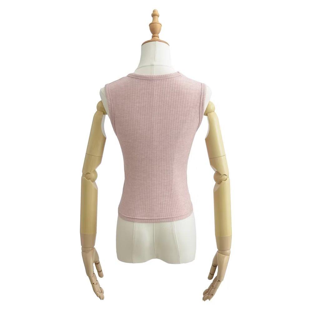 Trendy Retro Square Neck Slim Sleeveless Women's Top