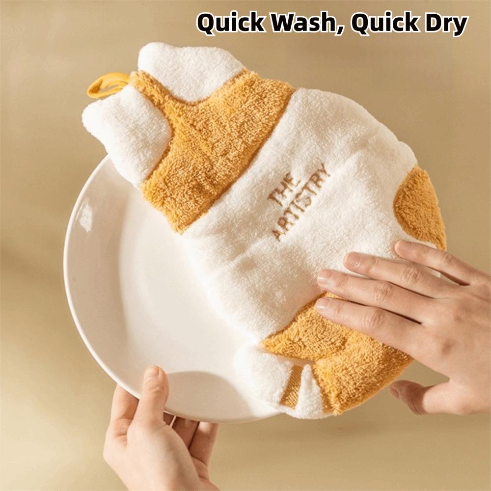 Cute Super Absorbent Cat Hand Towel Soft Cartoon Kitchen Tools Reusable Tableware Cleaning Towel Household Kitchen Tools