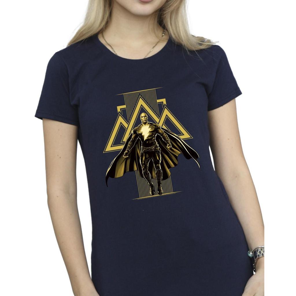 DC Comics Womens/Ladies Black Adam Rising Golden Symbols Cotton T-Shirt