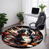 1PC Dogs Abstract Office Round Area Rug, Mat Suitable For Office, Under Office Chairs Bedroom Living Room Home Decor, Room Deco