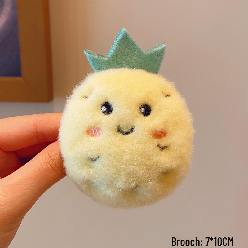 Japanese Kawaii Sunflower Panda Plush Brooch - Adorable Pin for Clothes, Bags, and Accessories.