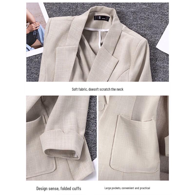 TLUOMAN Women's Summer Linen Blend Short Blazer
