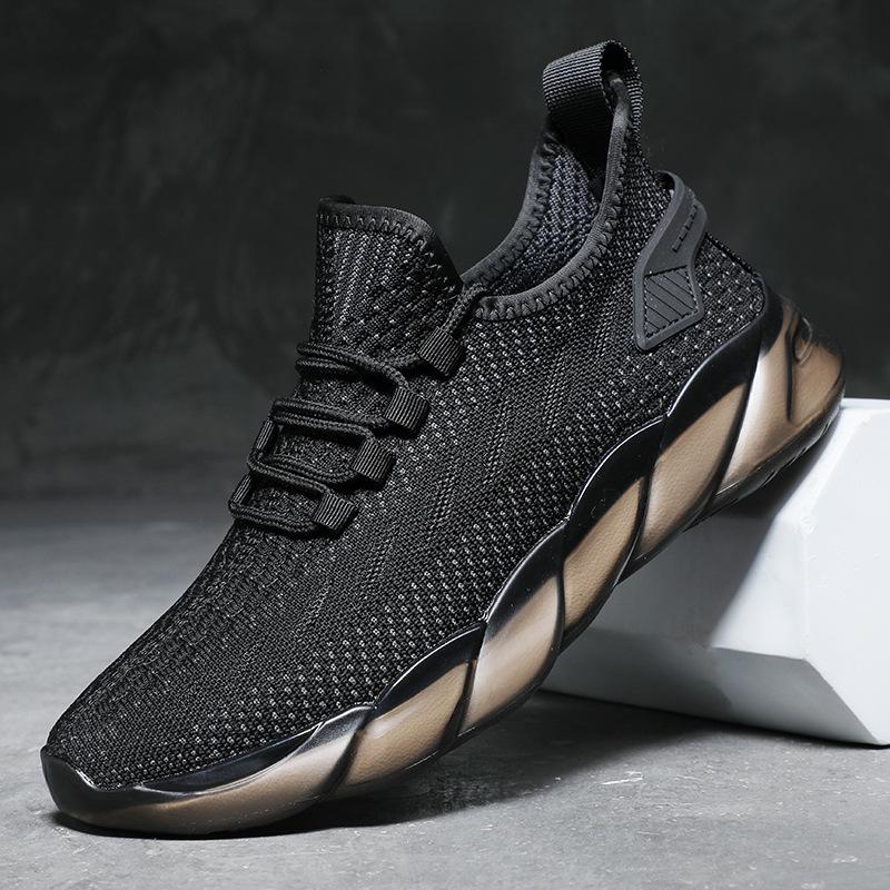 Flying woven men's shoes summer sports breathable casual mesh shoes soft-soled mesh shoes men's dirt-resistant travel shoes trendy coconut shoes
