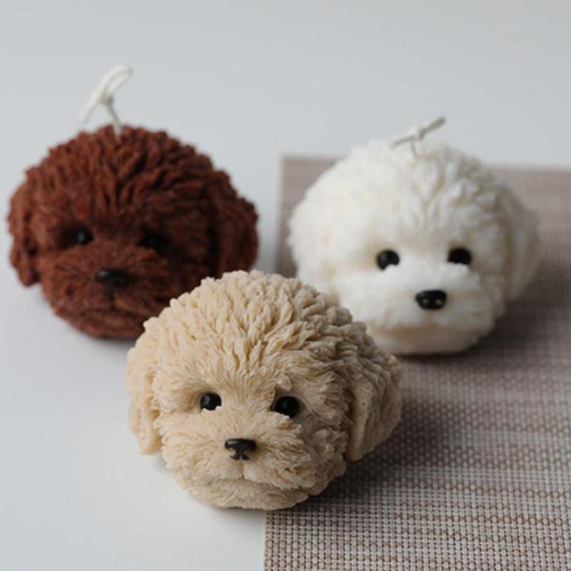 Teddy Hundekopf Silikon Kerzenform DIY Aromatherapie Form Gipsformen Handgemachte Kerze Gipsherstellung Harzhandwerk