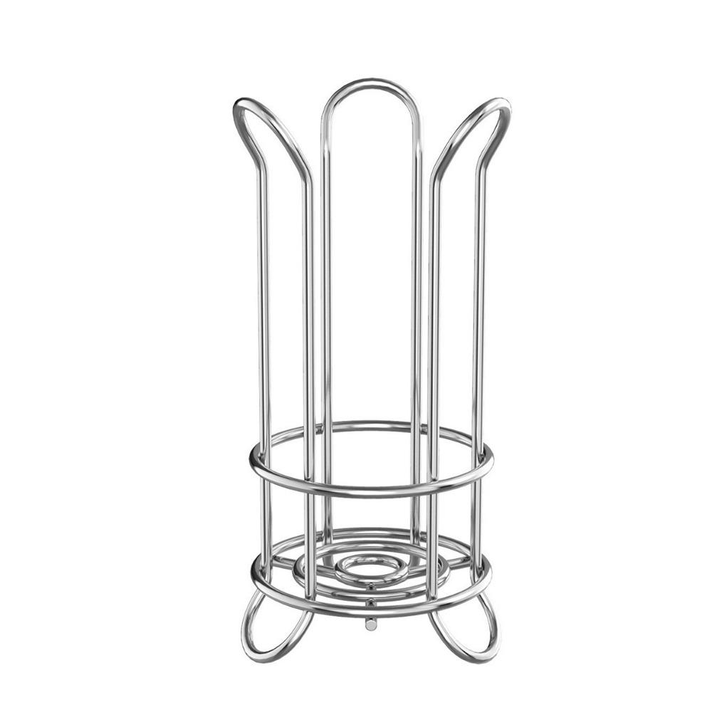 Iron Standing Toilet Roll Holder Decorative Minimalist Toilet Roll Paper Holder Large Capacity Durable Tissue Storage Rack серебряный