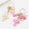 Christian Resins Crosses and Butterfly Keychain with Tassels for Daily Key Organization and Backpack Bag Decoration