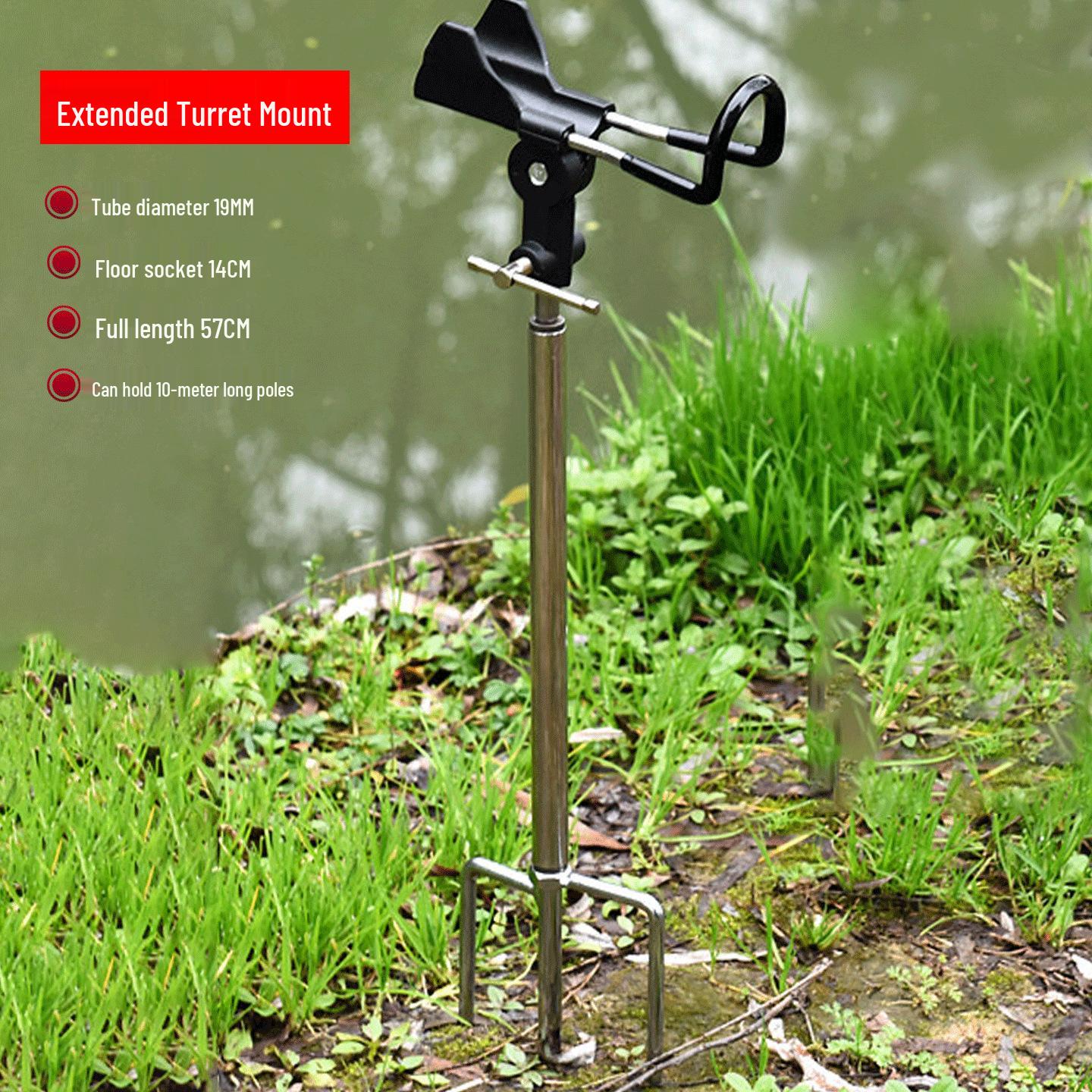 All-Metal Self-Locking Fishing Rod Holder Stand - Universal Ground Stake for Hand and Sea Rods All Metal