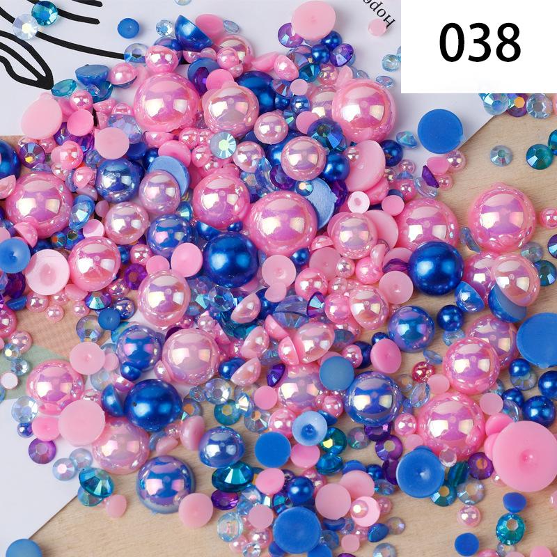 Yantuo 1000g Mixed Packaging Flat Back Pearls Resin Rhinestone Jelly Rhinestones Bulk Abs Loose Pearl for DIY Decoration