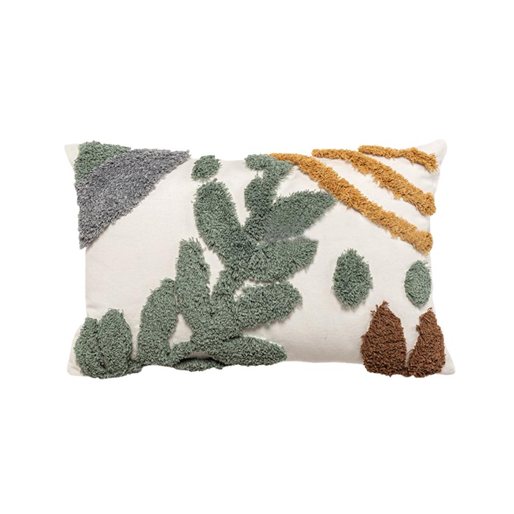 Cheap 1PC Soft Fluffy Cushion Cover Plant Pattern Green Sofa Decorative