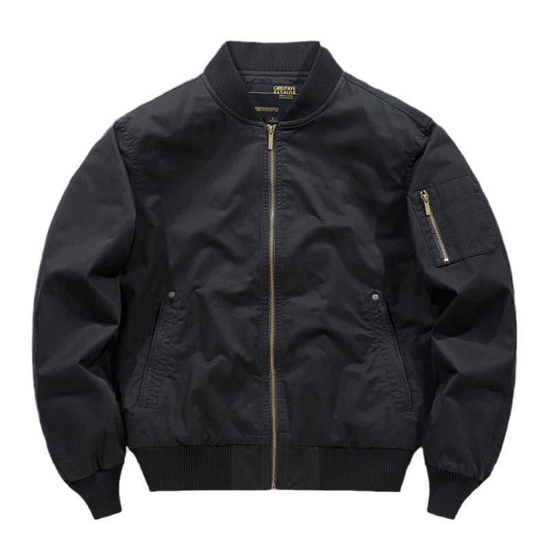 2026 Herren Pilotenjacke aus reiner Baumwolle, Frühling/Herbst Lockerer Schnitt, Große Größen, Arbeitskleidung im Baseball-Stil, Leicht.