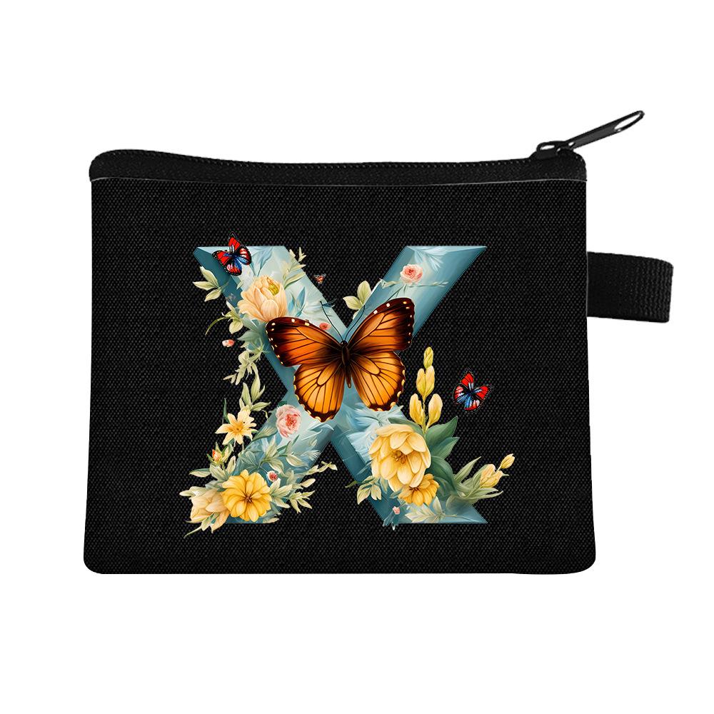 Letter Printed Children'S Change Bag Student Polyester Card Bag Simple Coin Storage Bag Portable Card Bag