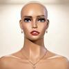 PVC Mannequin Bust Skin Toned Head with Shoulders Smooth Hairpiece for Photo Shoots