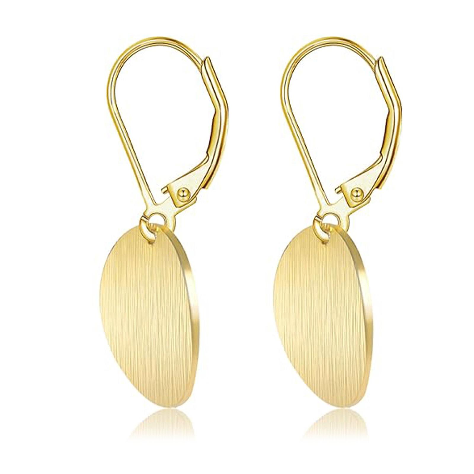 

Круглые геометрические серьги-капли Золотистый/Серебристый тон Круг Диск Монета Плоские Матовые Серьги-капли для модных женщин золотой