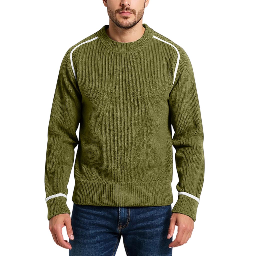 Men's  Fashion  Knitting  Pullover  Long Sleeves  Loose  Flip Collar  Sweater