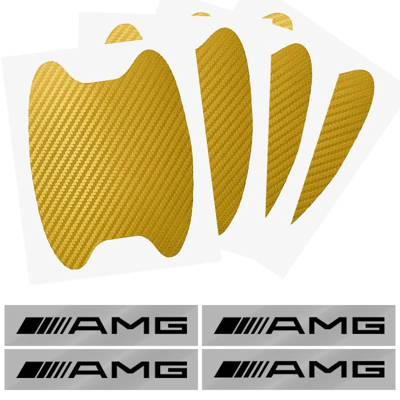Car Door Sticker Carbon Fiber Scratches Auto Handle Protection Film For Mercedes Benz AMG GLE GLS GLC CLA GLB ML C500 C200 C300 W204 W206 W212 W203