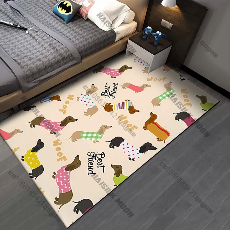 Lindos perros salchicha con disfraces alfombra Yoga sala de estar decoración de habitación alfombra para gatear niños felpudo alfombra de área alfombra de juegos
