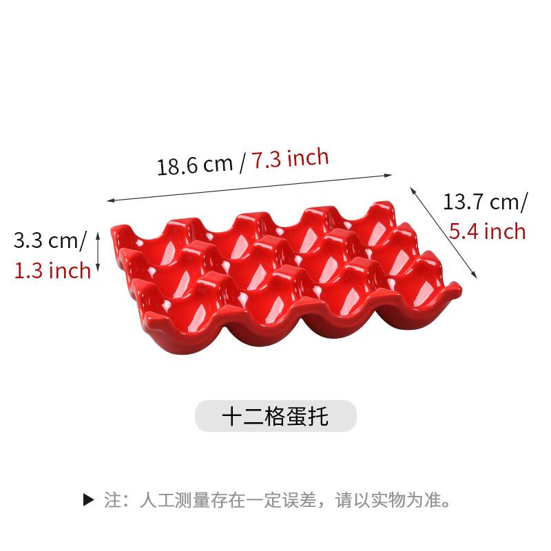 6/12 Grids Eggs Holder Gadget Ceramic Tableware Egg Boxes Refrigerator Eggs Tray Holder Boxes Household Kitchen Storage Supplies