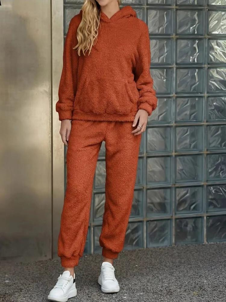 

Женский мягкий флисовый худи и джоггеры, светло-серый, уютная домашняя одежда, повседневный костюм-двойка 5XL оранжевый