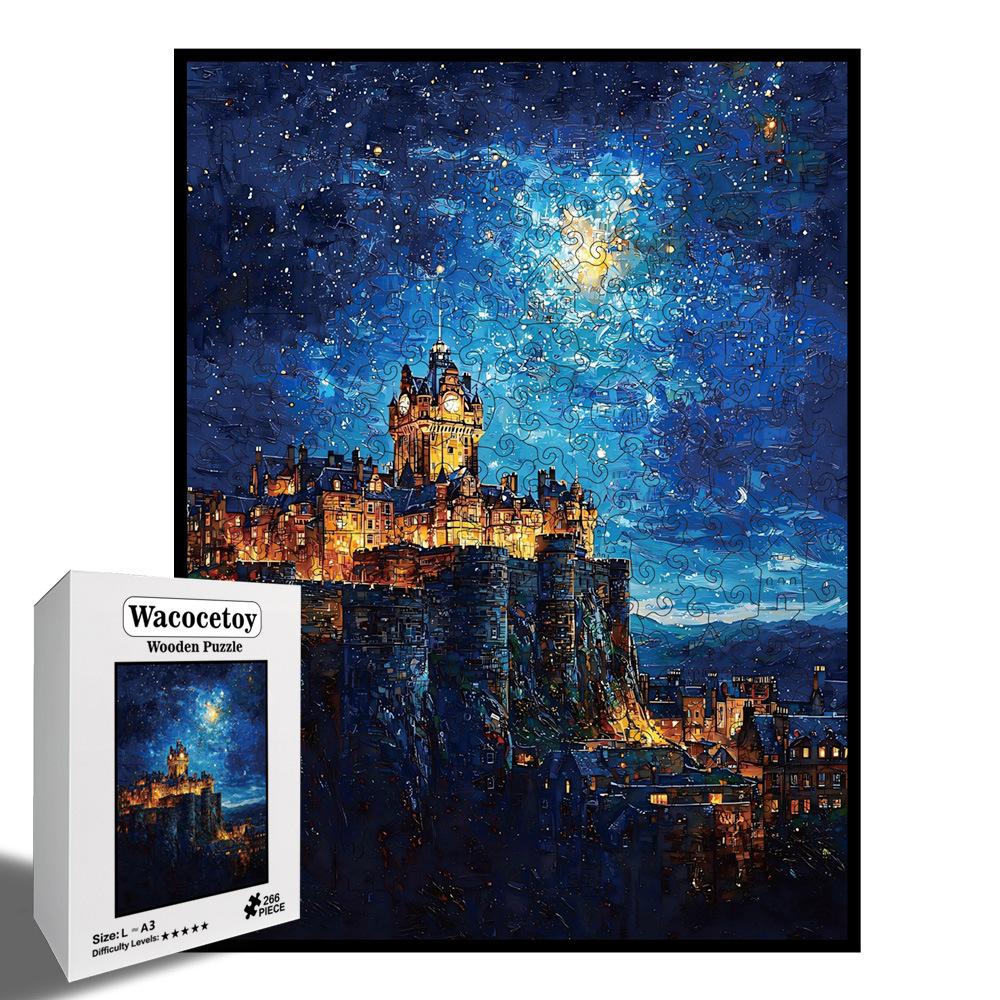 Castle Puzzle Toy Wooden Special-Shaped Puzzle Piggy Bank Multi-Functional Decompression Puzzle