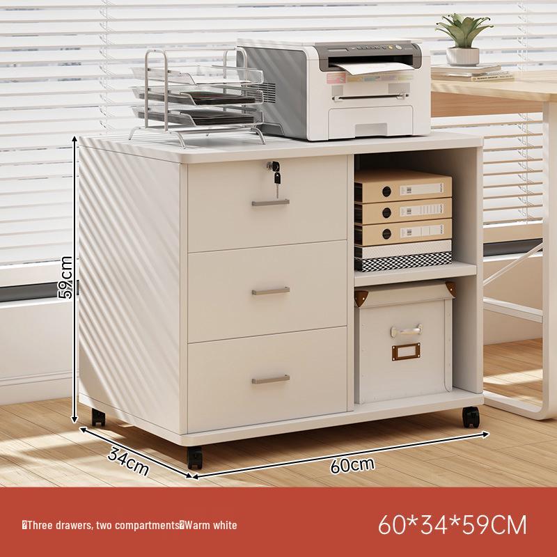 Multi-Layer Office Storage Cabinet with Lock and Drawers