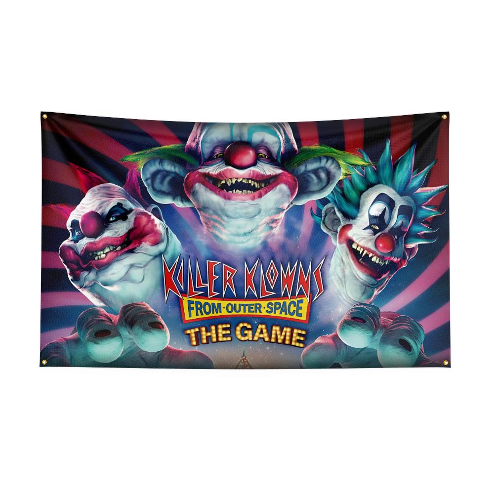 3x5 Ft Kkillers Clowns Flag Classic Horror Movie Flag Halloween Wall Hanging Banner Decor Movie Poster Outer Space