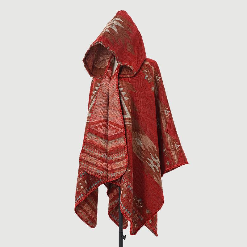 Men's & Women's Hooded Shawl Cape Cloak - Spring/Summer Scarf, Yunnan Xinjiang Tibet Style
