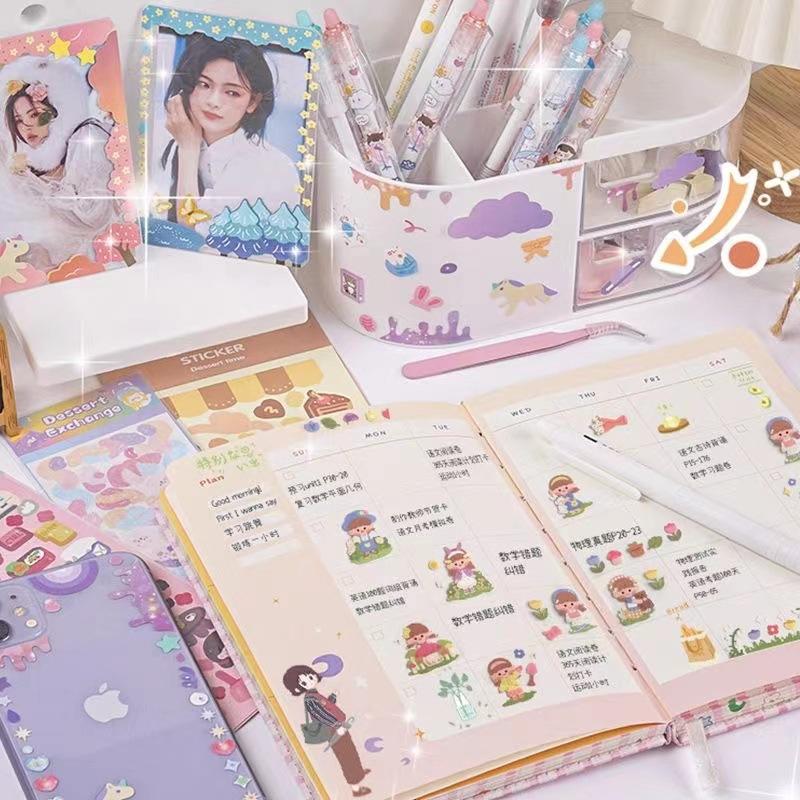 "DIY High-Value Girl's Laser Guka Stickers: Customizable Children's Handbook Decals"