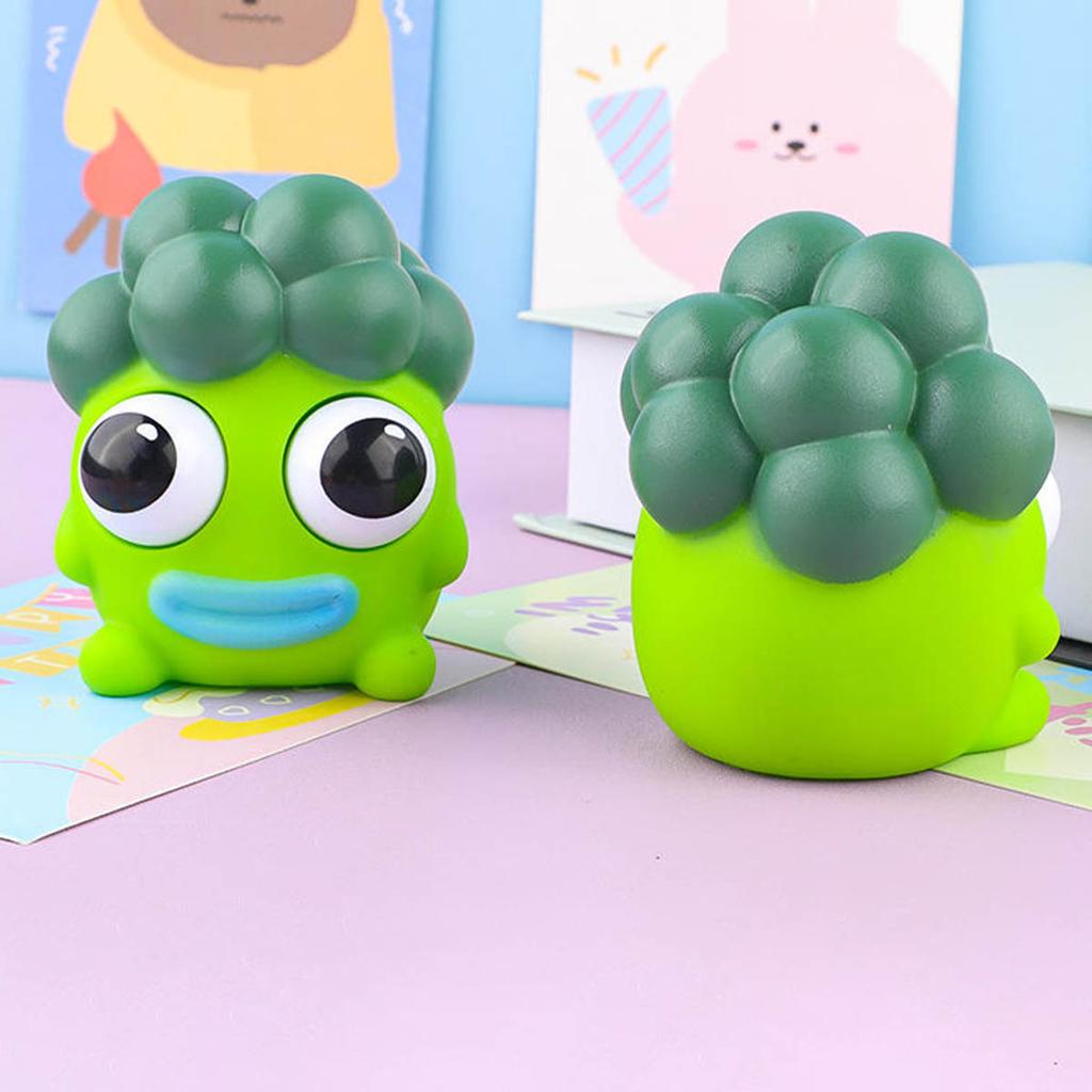Lustiges Augapfel-Platzen Quetschspielzeug Squishy Hässliche Brokkoli Fidget Spielzeug Kinder Stressabbau Antistress Niedliches Gemüse Sensorischer Ball