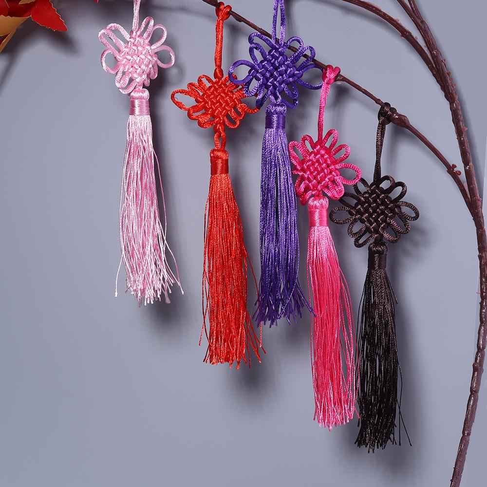 10pcs 21cm Chinese Knot Tassel Colorful Silk Fringe Tassel Trim For New Year Gifts Spring Festival Home Decoration Accessories