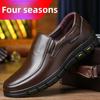 Mens Summer Leather Sandals Breathable Soft Sole Hollow Out Casual Shoes Big Size for Dad Elderly