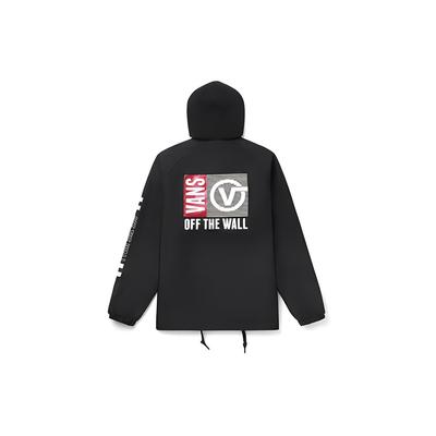 Vans Logo Printed Casual Jacket Unisex Jackets Black VN0A489TBLK