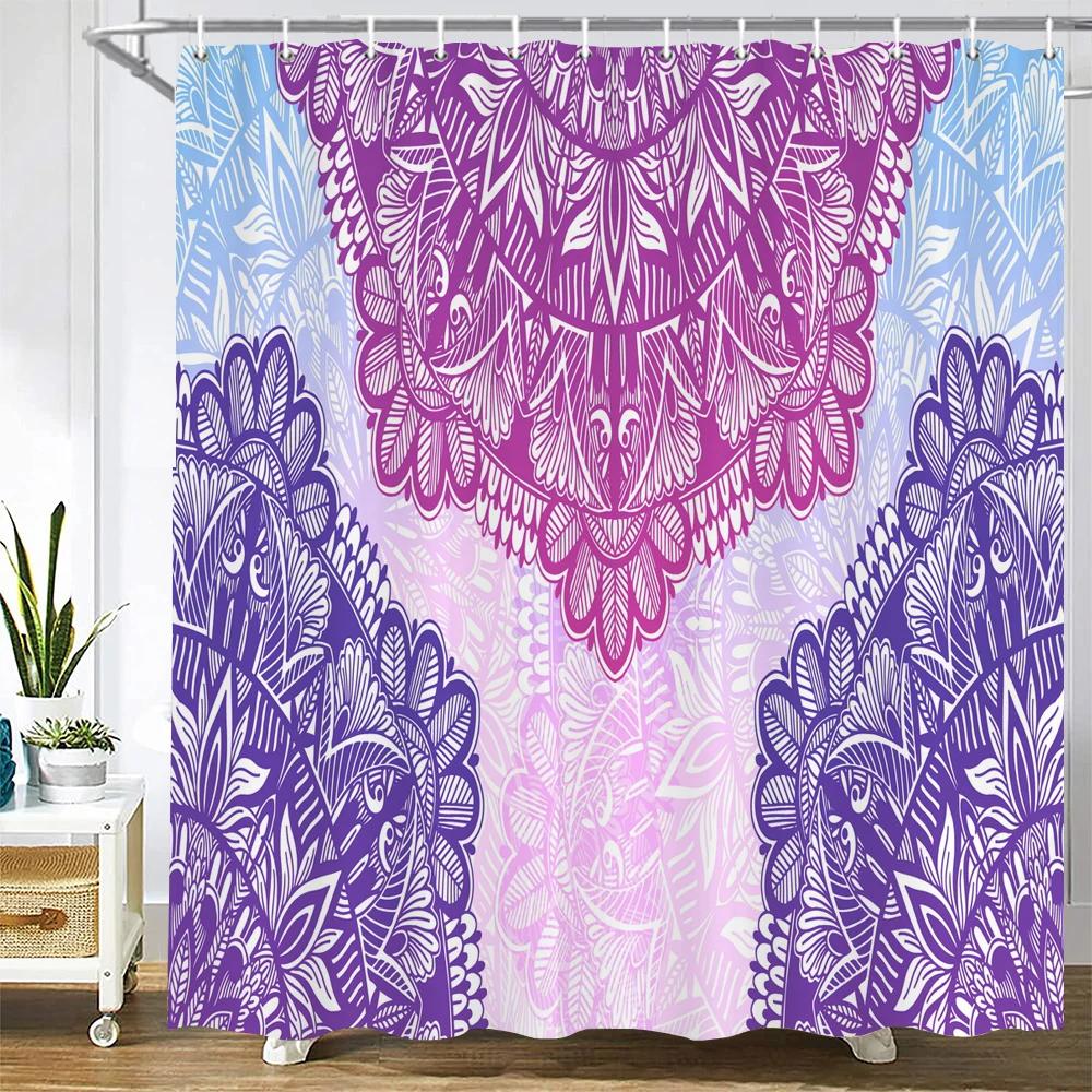 Indian Bohemian 3d Shower Curtains Waterproof Fabric Print Boho Mandala Bathroom Curtain With Hooks Decor 180*200 Bathtub Screen