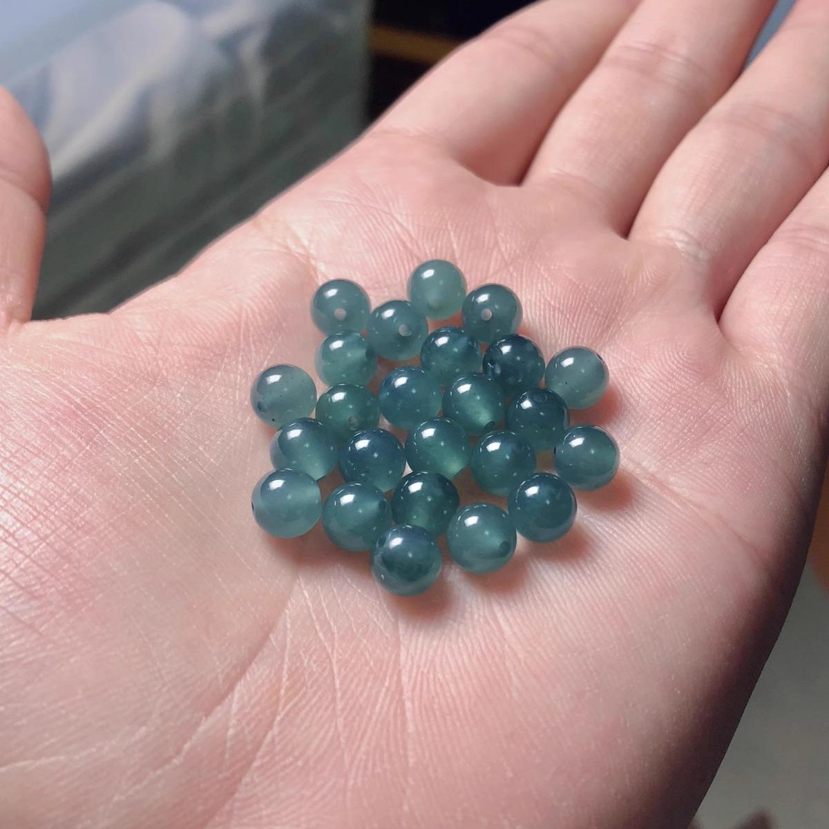 

Jade Ice Blue Water Beads: Deep Blue Round DIY Jade Beads Diameter ~4mm