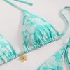 Printed Tight Lace Backless Sexy Split Swimsuit Bikini Women