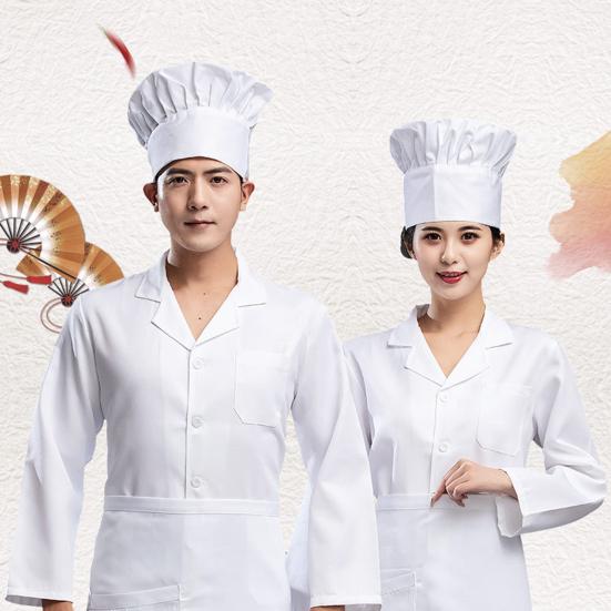 Unisex Chef Restaurant Jacket Lapel Short Sleeve Patch Pocket Chef Coat Men Women Single Breasted Kitchen Wear Waiter Bakery Uniform