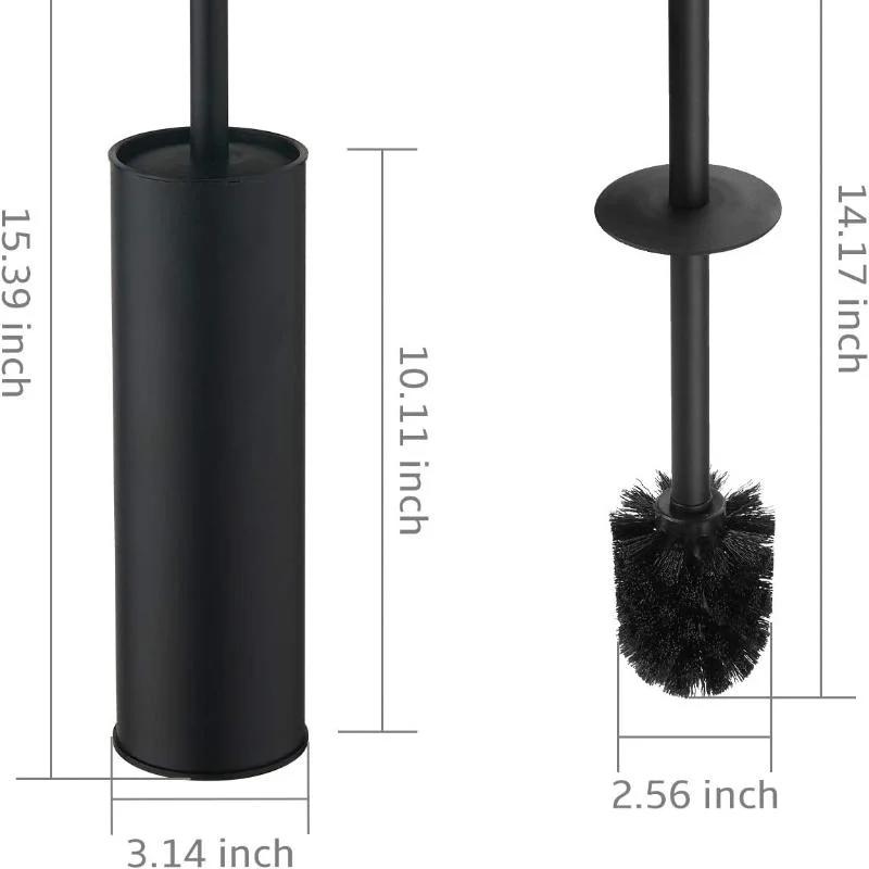 Stainless Steel Black Toilet Brush Set, Toilet Brush and Holder, Deodorizing Long Tube